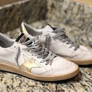 Golden Goose White Sneakers with Gold Star